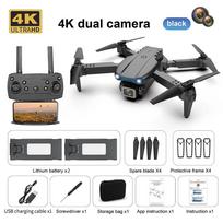 2025 NAUJAS K3 RC Dronas 4K HD Fotografavimas iš oro Viena/Dviguba kamera Wifi FPV Kliūčių vengimas Gravitacijos jutikliai Kvadkopteris Sulankstomas lėktuvas Kvadkopteris Dual camera 2 battery juoda