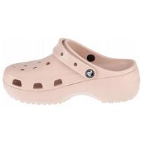 Crocs Classic Platform Clog Cloud Comfortable and Wear-Resistant Sandals 4.1cm Women's Pink 34-35 gray