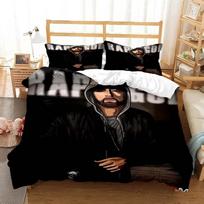 Eminem Hip -hop Sänger 3D Printed Bedding Duvet Cover Queen Bedding Set Soft and Comfortable King Size Bedding Set EU Single(135*200cm)3pcs gray