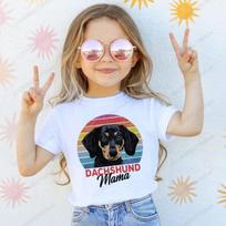 Takso šuo Takso mielas šuo spausdintas marškinėlis juokingi marškinėliai kūdikis berniukas mergaitė marškinėliai vaikai berniukai viršus vaikas vasara trumpomis rankovėmis balti viršutiniai drabužiai 120 beige
