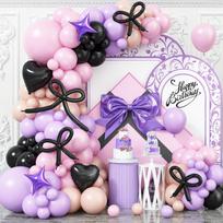 Purple Theme Balloon Garland Arch Set for Birthday or Wedding Decoration pink