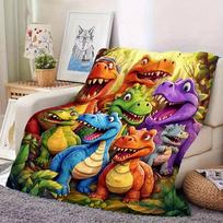 Vintage Dinosaur Tapestry Blanket - Soft Flannel All-Season Cozy Throw with Colorful Dinosaur Design (T-Rex, Velociraptor, Stegosaurus) - Light Beige, 100X150CM black