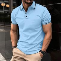 Essential Slim Fit Short-sleeve Polo Shirt, Versatile Casual Top for Men XXL brown