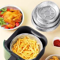 20PCS Aluminum Foil Baking Tray Food Grade Tin Foil Pan Air Fryer Foil Baking Pan  Baking Cooking 9in gray