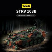Military 1773pcs STRV 103B Main Battle Tank Model Building Blocks Bricks Set Assembly MOC Toys For Adult Gifts black