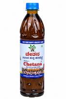 Shabari's Chetana Castor Oil 1L Cold Pressed Multipurpose Oil | Traditional Rotary Ghani Extraction | Chemical-Free Unrefined Formula | Suitable brown