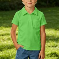 Kids School Uniform Shirt with Collar, Casual Tee for Kindergarten Class 110 žalia