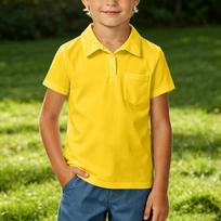 Kids School Uniform Shirt with Collar, Casual Tee for Kindergarten Class 110 geltona
