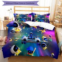 3pcs Astro Bot pattern bedding set duvet cover set includes duvet cover &pillowcases, perfect all season bedroom decoration & gift 140cmx210cm