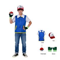 Pikachu Cosplay Kostiumas Iš Poliesterio Audinio Vaikams Ir Suaugusiems 150 blue