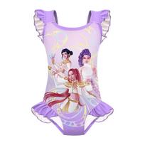 Vaikams Mergaitėms Anime Animacinis POP Dainininkė Rumi Zoey Mira Spausdintas Rankovių Neturintis Vienspalvis Maudymosi Kostiumas Maudymosi Apranga 150cm white
