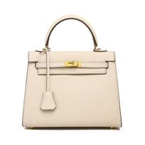 Klasikinė odinė moteriška rankinė, delno rašto karvės odos rankinė rankinė rankinė 25# beige
