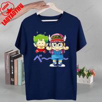 Arale T-shirts Women Graphic Japanese Manga Tshirt Breathable Camisetas Fashionable and Casual Cotton Short Sleeved Round Neck S blue