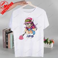 Arale T-shirts Women Graphic Japanese Manga Tshirt Breathable Camisetas Fashionable and Casual Cotton Short Sleeved Round Neck S white