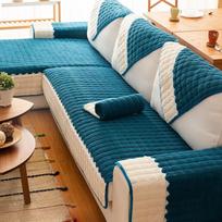 Medvilninis lininis audinys Sofa Sėdimosios sofos Vienspalvis sekcinis Užvalkalai Sofos rankšluostis svetainei namuose Kampinis sofos rankšluostis 70X70cm 1pcs blue