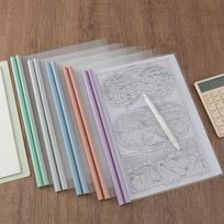 10pcs A4 Rod Binder Clips,Thickened PP Material,Transparent Colorful Document Holders, Large Capacity Book Covers,Office Supplie gray