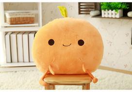 Creative Cartoon Fruit Plush Pillow: Peach, Mango, Orange & Watermelon Back Cushion See details orange