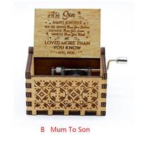 Išskirtinė medinė muzikinė dėžutė mamai/tėčiui dukrai Širdžiai miela „Tu esi mano saulė“ Atminimo dovana B-Mom to Son black