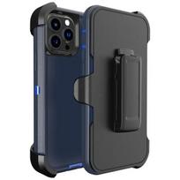 3In1 Armor Otter Case for IPhone 17 PRO MAX AIR  16 14 13 12 11 15 Pro Max  Heavy Shockproof PC+TPU Rugged Case Belt Clip For iPhone 15 Pro tamsiai mėlyna spalva
