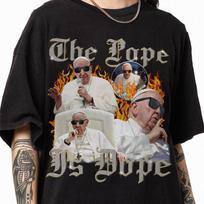 Pope Francis The Pope Is Dope Rip Pope Francis Tshirt God Bless Francis Tshirt Christian Quotes Shirt M gray