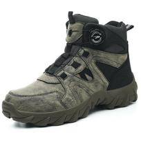 New Men'S Safety Boots Work Boots Anti-Smashing Anti-Puncture Men Boots High Top Outdoor Safety Shoes Protective Steel Toe Shoes 46 black