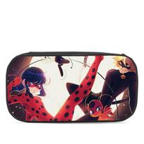 Stebuklingas anime 3D spausdintas vandeniui atsparus Oksfordo audinio daugiasluoksnis pieštukinė vaikams Black Pencil Case
