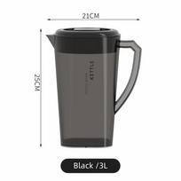 1.3/2.2/3L Cold Water Kettle Plastic Fall-resistant Pitcher New Juice Jug  Drinkware Black 3L black