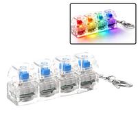 4-Button Fingertip Keyboard Keychain Rgb Keyboard Fidget Toy With Lights For Stress Relief Decompression Calming Accessories gray