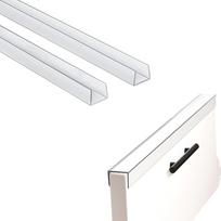 1/2/4 vnt. Skaidrus U formos profilio krašto apsauginis elementas 45 cm Spintelės durų apsauga Stalčiaus krašto apsauga Skydų kraštai 45CM-2PCS white