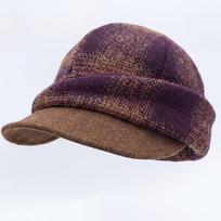 Retro versatile wool beret women's autumn and winter fashion warm ear protector hat British style baseball cap tide M（56-59cm） black