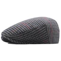 Vyriška tvido skrybėlė Laisvalaikio kepuraitė britų retro beretės vilnos mišrainė L（58-60cm） gray