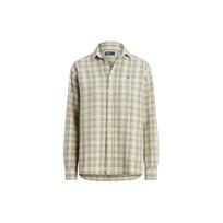 Polo Ralph Lauren SS24 Embroidered Plaid Single-Breasted Loose Long Sleeve Shirt Women shirts Moss-Green 211928701-001 XS beige