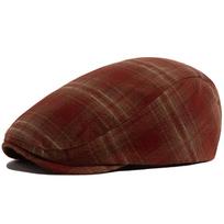 Plaid Herringbone Thin Beret Summer Men Women‘s Vintage Casual Flat Hat For Spring Autumn Fashion Visor Caps Female Newsboy Cap oranžinė-raudona