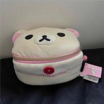 Animacinis Rilakkuma meškiukas pliušinis žaislas Nešiojama kosmetinė prausimosi priemonėms Didelės talpos CCD laikymo organizatorius Mielas minkštas pliušinis gyvūnas lėlė balta
