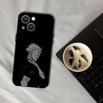 Anime Gojo S-Satoru telefono dėklas iPhone 17,16,15,14,13,12,11,Pro,XS,Max,XR,Plus,E,SE4,Mini juodas minkštas dėklas iPhone16pro