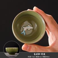 Celadon Fish Ceramic Teacup Small Carp Teacups Kung Fu Teaware Cups Chinese Handmade Travel Tea Set Drinking Accessories Gift brown