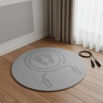 Round Jump Rope Mat Soundproof Circular Skipping NonSlip Shock Absorbing Workout Pad for Indoor, white