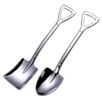 304 nerūdijančio plieno geležies kastuvas šaukštas kavos ledų šaukštas inžinerinis kastuvas Retro mielas kvadratas jis 2pcs/set gray