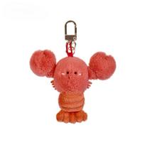 Cute seafood Keychain Lobster Simulation Fluffy abalone lobster clam oyster Keyring Kawaii Cartoon Plush Pendant Birthday Gift 7-10cm red