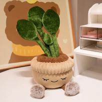Kawaii pliušiniai augalai Gyvas vazoninis augalas pliušinė lėlė Kalija Kaktusas Mažas rožinis gėlė Saulėgrąža Pagalvės žaislas Dekoras 30cm black