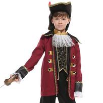 Helovino Tamsiai Mėlynas Kapitonas Piratas Kostiumas Vaikams Berniukams Cosplay Kostiumas Sceninio Pasiruošimo Vaidmenų Žaidimo Drabužiai su Kepure Be ginklų L(120-130cm tall) brown