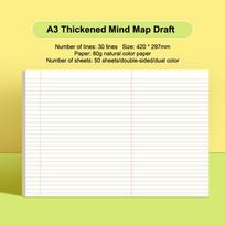 50Sheets Thickened A3 A3 Notebook Mind Map Planning Tearable Draft Paper Students Writing Legal Pad Back To School Gift A2 yellow