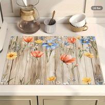 1Pcs Rubber Drying Mat With Suitable For Kitchen Use For Coffee Shop Restaurant Kitchen Carpet Tableware Durable Diatom Mud 30*40cm beige