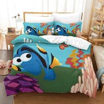 Anime Finding Dory Nemo Duvet Cover with Pillowcase Bedding Set Adult Boy Girl Bedroom Decoration Children Single Double Size 140*200cm/55x79in Single/Twin 3pcs