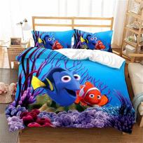 Anime Finding Dory Nemo Duvet Cover with Pillowcase Bedding Set Adult Boy Girl Bedroom Decoration Children Single Double Size 140*200cm/55x79in Single/Twin 3pcs