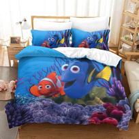 Anime Finding Dory Nemo Duvet Cover with Pillowcase Bedding Set Adult Boy Girl Bedroom Decoration Children Single Double Size AU Single 140*210cm/55x83in 3pcs