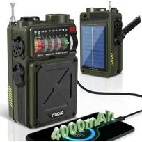 NOAA žalias rankinis radijas 4000mAh AM FM SW Bluetooth 1 vnt.
