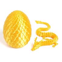 3D Spausdintas 30 cm Drakono Kiaušinis Su Sąnarių Modelio Drakonu Namų Dekoro Elementai Kambario Dekoro Skulptūros Figūrėlės Stalviršio Ornamentas yellow