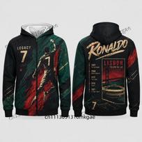 Men Football CR7 Zip Up Hoodie Retro Grunge Texture Sports Graphic Zipper Sweatshirt Casual Loose Streetwear Kids Zip Up Hoodie XXXL black
