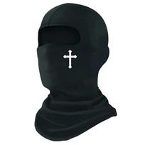 Breathable Black Cross Balaclava Caps for Men Face Ski Mask Beanie Four Seasons Bicycle Hiking Outdoor Sports Tool Bonnet juoda